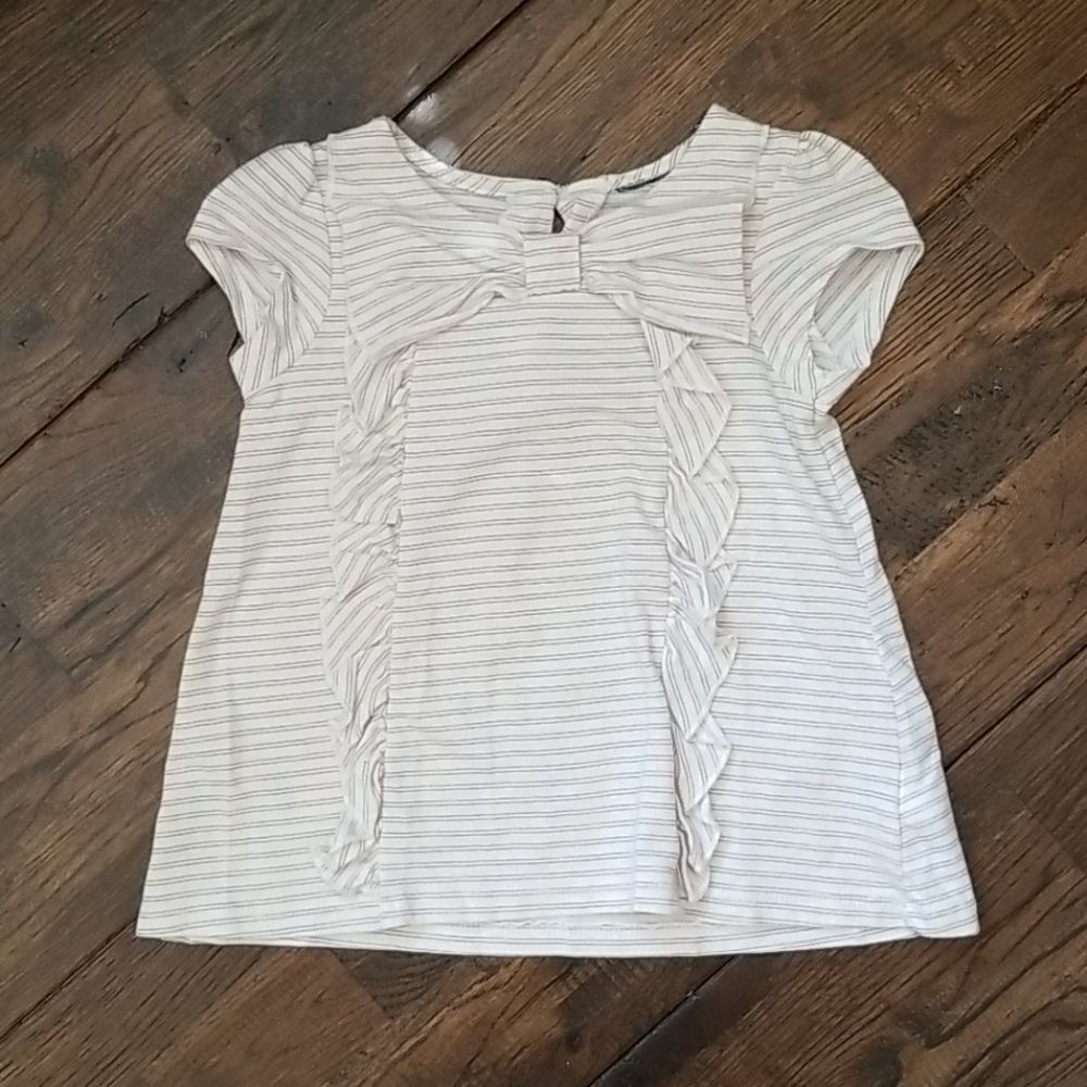 Girls Bow Stripe Top Size 4